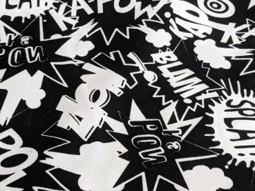 Reststück! French Terry Black & White Baam Schwarz 30 x VB